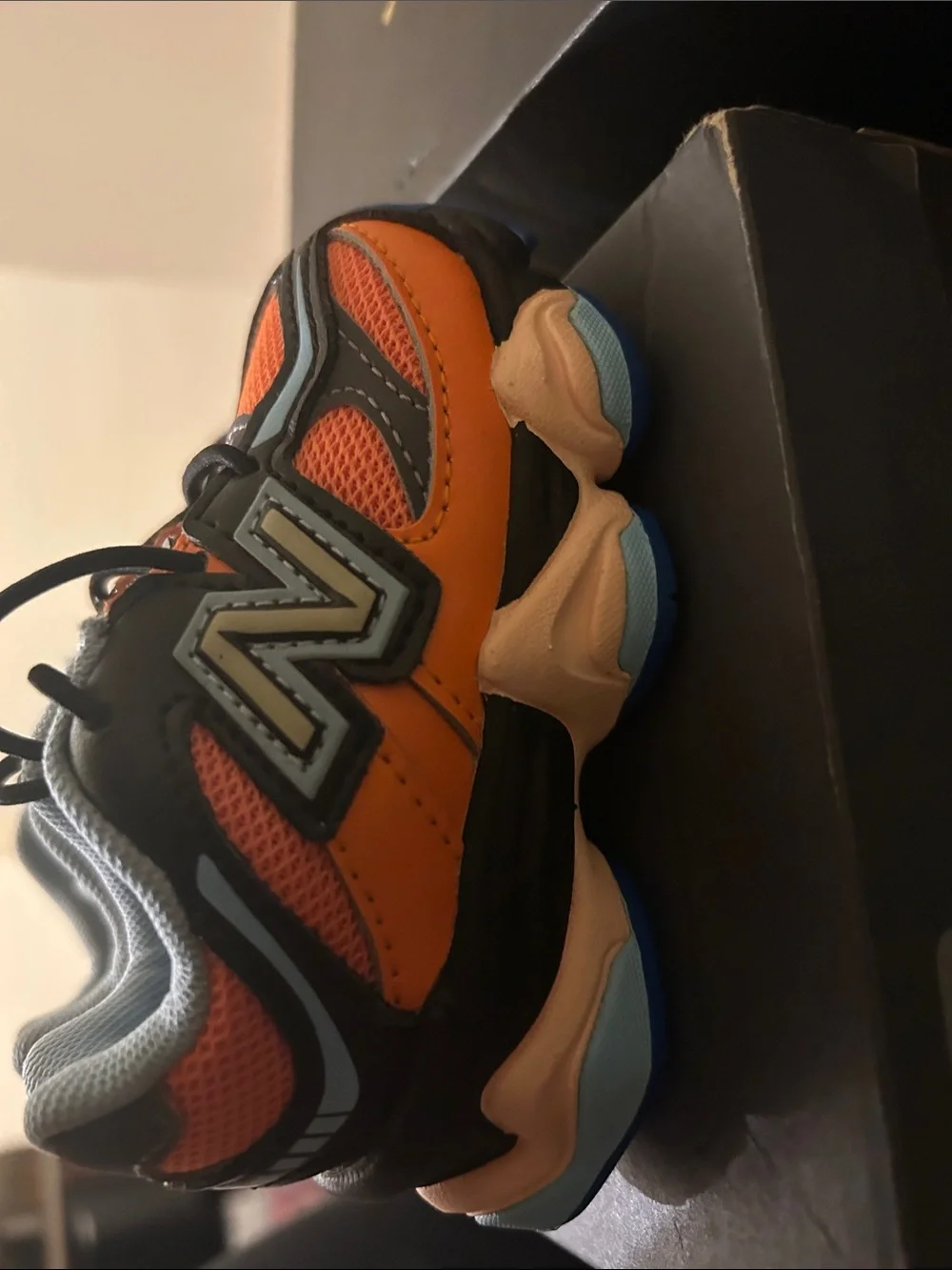New Balance Kids Orange and Blue Athletic Sneakers